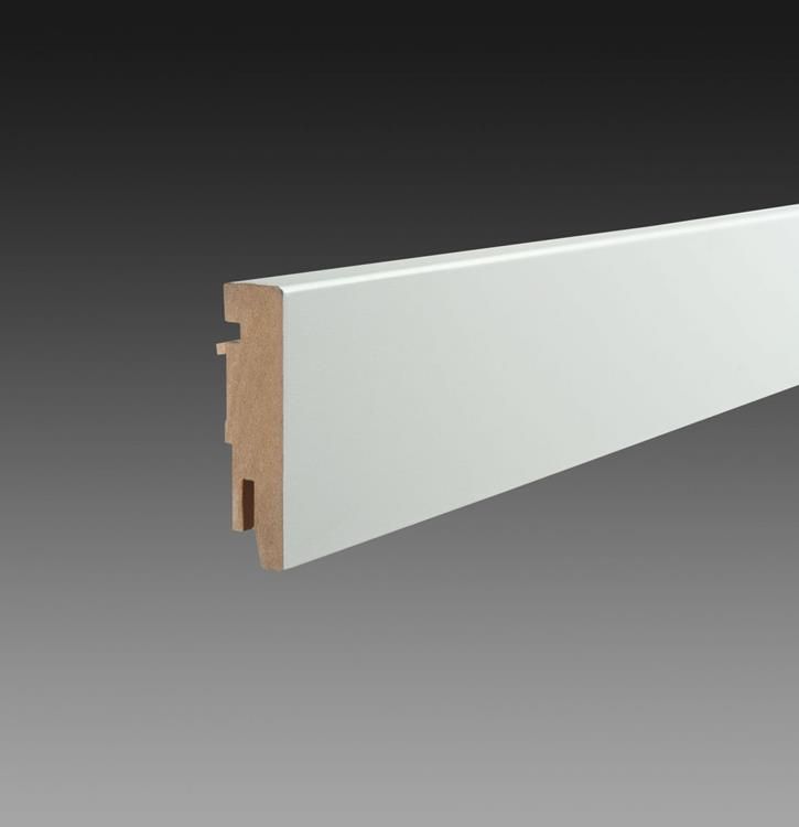 Hoge plint wit met folie 18x75 mm - 240 cm